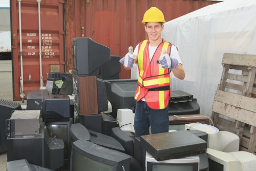 Construction site with organized builders waste